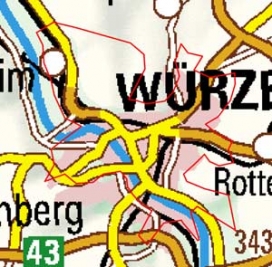 Abgrenzung der Landschaft "Würzburg" (308) Abgrenzung der Landschaft "Würzburg" (308)