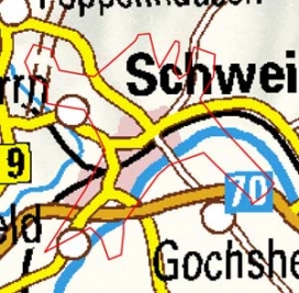 Abgrenzung der Landschaft "Schweinfurt" (309) Abgrenzung der Landschaft "Schweinfurt" (309)