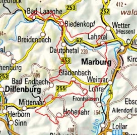 Abgrenzung der Landschaft "Gladenbacher Hügelland und Oberes Lahntal" (32002) Abgrenzung der Landschaft "Gladenbacher Hügelland und Oberes Lahntal" (32002)