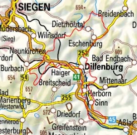 Abgrenzung der Landschaft "Dilltal" (32100) Abgrenzung der Landschaft "Dilltal" (32100)