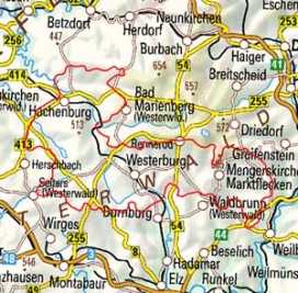 Abgrenzung der Landschaft "Oberwesterwälder Kuppenland und Dreifelder Weiherland" (32301)