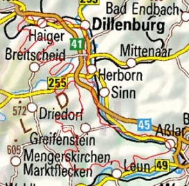 Abgrenzung der Landschaft "Dillwesterwald" (32304) Abgrenzung der Landschaft "Dillwesterwald" (32304)