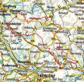 Abgrenzung der Landschaft "Niederwesterwald" (32401)