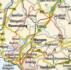 Abgrenzung der Landschaft "Westallgäuer Hügelland" (3301) Abgrenzung der Landschaft "Westallgäuer Hügelland" (3301)