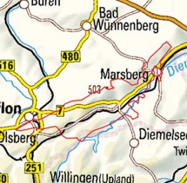 Abgrenzung der Landschaft "Diemelbergland" (33203)