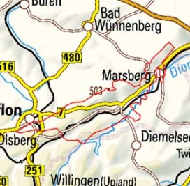Abgrenzung der Landschaft "Diemelbergland" (33203) Abgrenzung der Landschaft "Diemelbergland" (33203)
