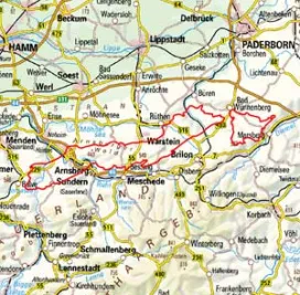 Abgrenzung der Landschaft "Sunderner Wälder Plackwald Obermöhne- und Almewald Fürstenberger Wald Oeventroper Ruhrtal" (33402)