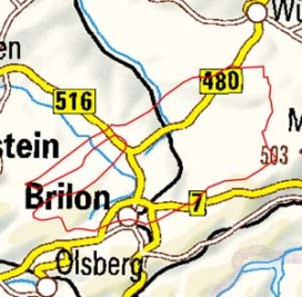 Abgrenzung der Landschaft "Briloner Land" (33403)