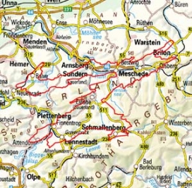 Abgrenzung der Landschaft "Sauerländer Senken" (33501) Abgrenzung der Landschaft "Sauerländer Senken" (33501)