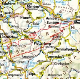 Abgrenzung der Landschaft "Ebbegebirge Homert" (33603)
