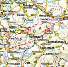 Abgrenzung der Landschaft "Ebbegebirge Homert" (33603)