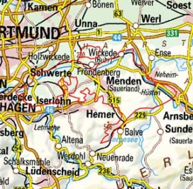 Abgrenzung der Landschaft "Niedersauerland" (33702) Abgrenzung der Landschaft "Niedersauerland" (33702)