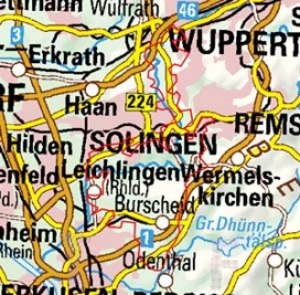 Abgrenzung der Landschaft "Mittelbergische Hochfläche" (33802)