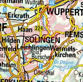 Abgrenzung der Landschaft "Mittelbergische Hochfläche" (33802) Abgrenzung der Landschaft "Mittelbergische Hochfläche" (33802)