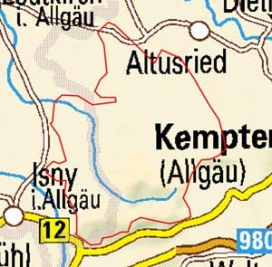 Abgrenzung der Landschaft "Adelegg" (3400) Abgrenzung der Landschaft "Adelegg" (3400)