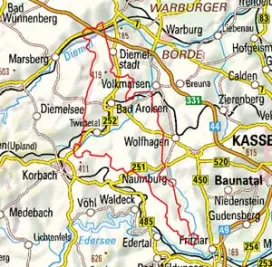 Abgrenzung der Landschaft "Waldecker Wald" (34001)