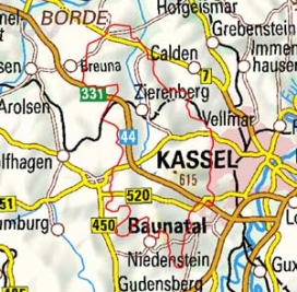 Abgrenzung der Landschaft "Habichtswald" (34200)