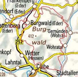 Abgrenzung der Landschaft "Burgwald" (34501)