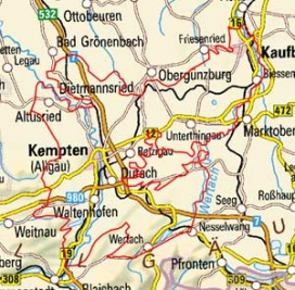 Abgrenzung der Landschaft "Iller-Vorberge" (3500) Abgrenzung der Landschaft "Iller-Vorberge" (3500)