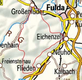 Abgrenzung der Landschaft "Fuldavorland des Vogelsberg" (35002) Abgrenzung der Landschaft "Fuldavorland des Vogelsberg" (35002)