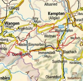 Abgrenzung der Landschaft "Nagelfluhhöhen und -senken bei Immenstadt i. Allgäu" (3501) Abgrenzung der Landschaft "Nagelfluhhöhen und -senken bei Immenstadt i. Allgäu" (3501)