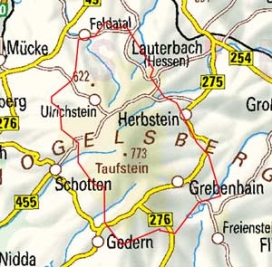 Abgrenzung der Landschaft "Oberwald" (35100) Abgrenzung der Landschaft "Oberwald" (35100)