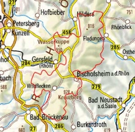 Abgrenzung der Landschaft "Hohe Rhön" (35400) Abgrenzung der Landschaft "Hohe Rhön" (35400)