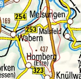 Abgrenzung der Landschaft "Homberger Hochland" (35602) Abgrenzung der Landschaft "Homberger Hochland" (35602)