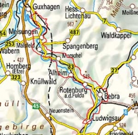 Abgrenzung der Landschaft "Bebra-Melsunger Fuldatal" (35704) Abgrenzung der Landschaft "Bebra-Melsunger Fuldatal" (35704)