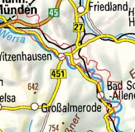 Abgrenzung der Landschaft "Tal der Werra" (35802) Abgrenzung der Landschaft "Tal der Werra" (35802)