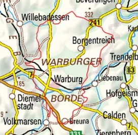 Abgrenzung der Landschaft "Warburger Börde" (36001) Abgrenzung der Landschaft "Warburger Börde" (36001)