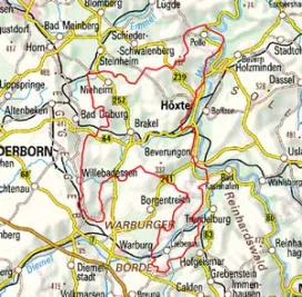 Abgrenzung der Landschaft "Oberwälder Land" (36101)