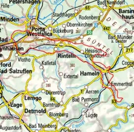 Abgrenzung der Landschaft "Rinteln-Hamelner Wesertalung" (36600)