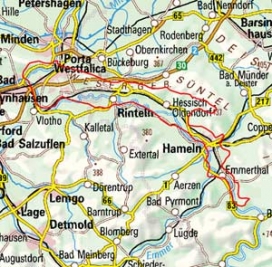 Abgrenzung der Landschaft "Rinteln-Hamelner Wesertalung" (36600) Abgrenzung der Landschaft "Rinteln-Hamelner Wesertalung" (36600)