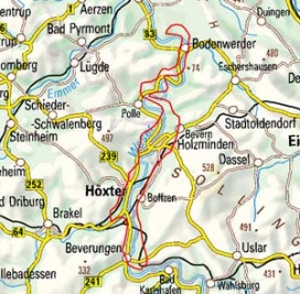 Abgrenzung der Landschaft "Holzmindener Wesertalung" (36700) Abgrenzung der Landschaft "Holzmindener Wesertalung" (36700)