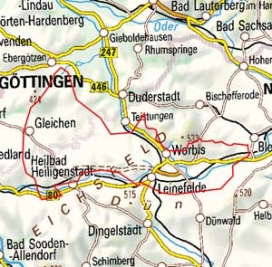 Abgrenzung der Landschaft "Unteres Eichsfeld (ohne Ohmgebirge und Bleicheröder Berge)" (37500) Abgrenzung der Landschaft "Unteres Eichsfeld (ohne Ohmgebirge und Bleicheröder Berge)" (37500)