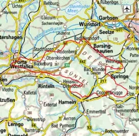 Abgrenzung der Landschaft "Calenberger Bergland" (37800)