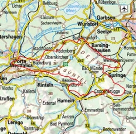 Abgrenzung der Landschaft "Calenberger Bergland" (37800)
