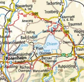 Abgrenzung der Landschaft "Chiemgau" (3801)
