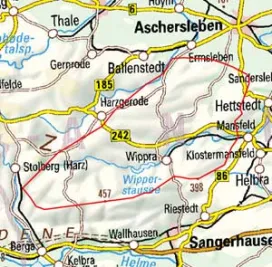 Abgrenzung der Landschaft "Östliche Harzabdachung" (38300)