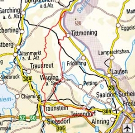 Abgrenzung der Landschaft "Salzach Hügelland" (3901)