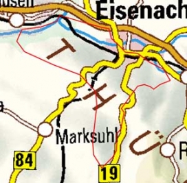 Abgrenzung der Landschaft "Nordwestlicher Thüringer Wald" (39101) Abgrenzung der Landschaft "Nordwestlicher Thüringer Wald" (39101)