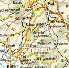 Abgrenzung der Landschaft "Münchberger Hochfläche" (39300)