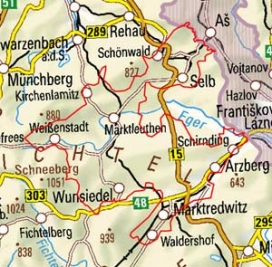Abgrenzung der Landschaft "Selb-Wunsiedeler Hochfläche" (39500) Abgrenzung der Landschaft "Selb-Wunsiedeler Hochfläche" (39500)