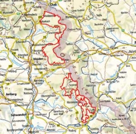 Abgrenzung der Landschaft "Hinterer Oberpfälzer Wald" (40000)