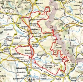 Abgrenzung der Landschaft "Vorderer Oberpfälzer Wald" (40100) Abgrenzung der Landschaft "Vorderer Oberpfälzer Wald" (40100)