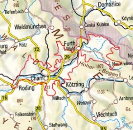 Abgrenzung der Landschaft "Cham-Further Senke" (40200)