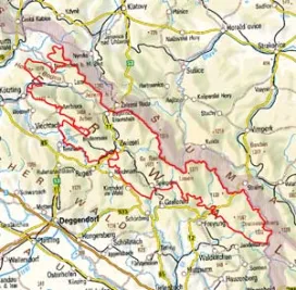 Abgrenzung der Landschaft "Hinterer Bayerischer Wald" (40300)