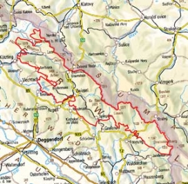 Abgrenzung der Landschaft "Hinterer Bayerischer Wald" (40300) Abgrenzung der Landschaft "Hinterer Bayerischer Wald" (40300)