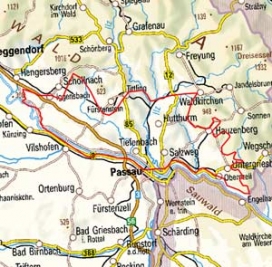 Abgrenzung der Landschaft "Passauer Abteiland -Südteil" (40800) Abgrenzung der Landschaft "Passauer Abteiland -Südteil" (40800)